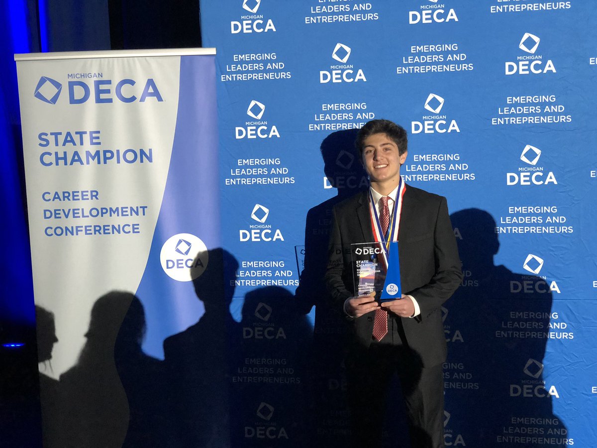 GPNorthDECA's tweet photo. Congrats to our state runners up , 2xs state champion & all of @GPNorthDECA members on a fantastic #mideca #scdc2020 competition. @katecalmurray https://t.co/cgo9o3xVE7