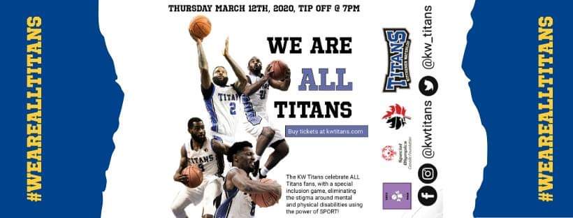 KW Titans inclusion game. Tuesday March 12, tip off 7pm! <a href="/kw_titans/">KW Titans</a>