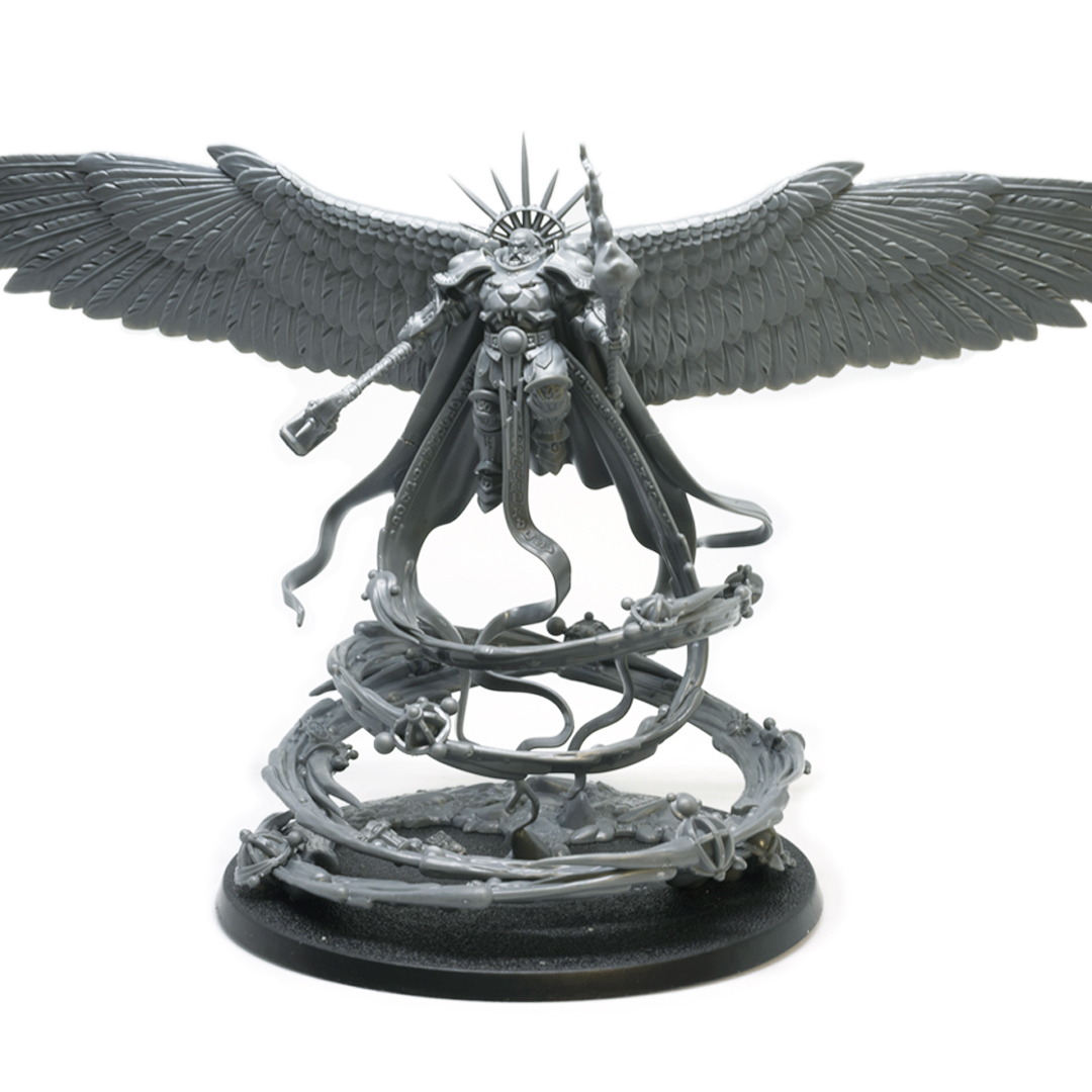 SuperCocojango's tweet photo. Working on my Celestant Prime for my Hammerhal list. Didn't like the Stormcast wings so had to change them! #warmongers #aos #ageofsigmar #stormcast #citiesofsigmar #hammerhal #warhammer #kitbash #wip https://t.co/DtGrUj0U2c