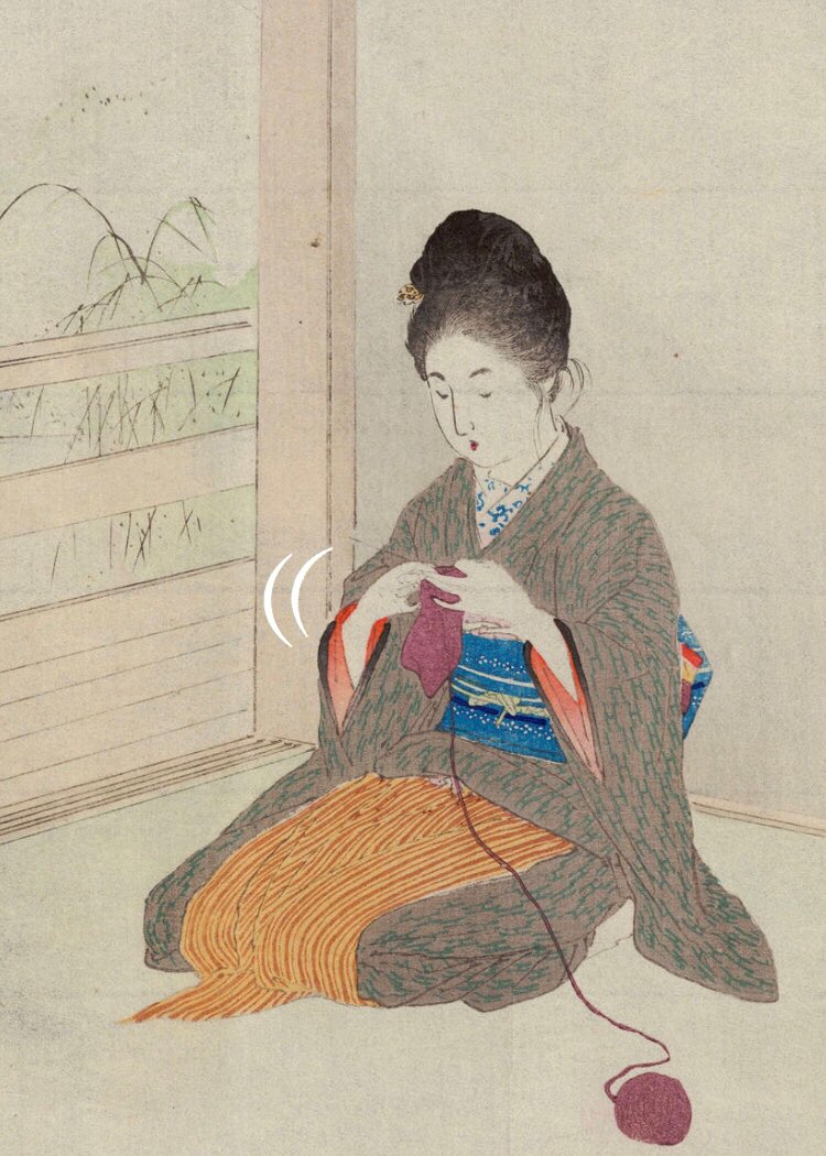 小説の口絵、小説唐櫃山、口絵木版画(ハンモック）梶田半古画 小説の口絵、小説新浦島口絵木版画鈴木華鈍画