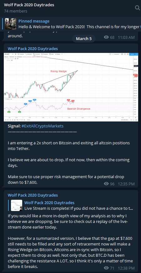 ImNotTheWolf's tweet photo. If you got out on my signal, congratulations... You sold the top!!!

I signal'd Wolf Pack to #ExitAllCryptoMarkets @ $9,100 $BTC. Recap of my analysis, can be found here: 

https://t.co/EDzuXX4mlK

Be sure to tune-in to today's FREE Public Livestream @ 4pm PST! #bitcoin #crypto https://t.co/CISAxJ6iIX