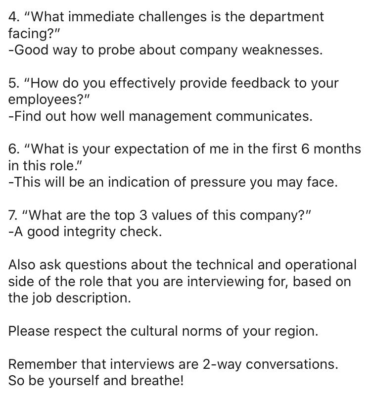 getmehired_io's tweet image. "Do you have any question for us?"
This is one of the questions the interviewer would ask you during interview session. Don't know what to ask?
Don't panic, here, have a look on few generic questions you can ask the interviewer! 😎