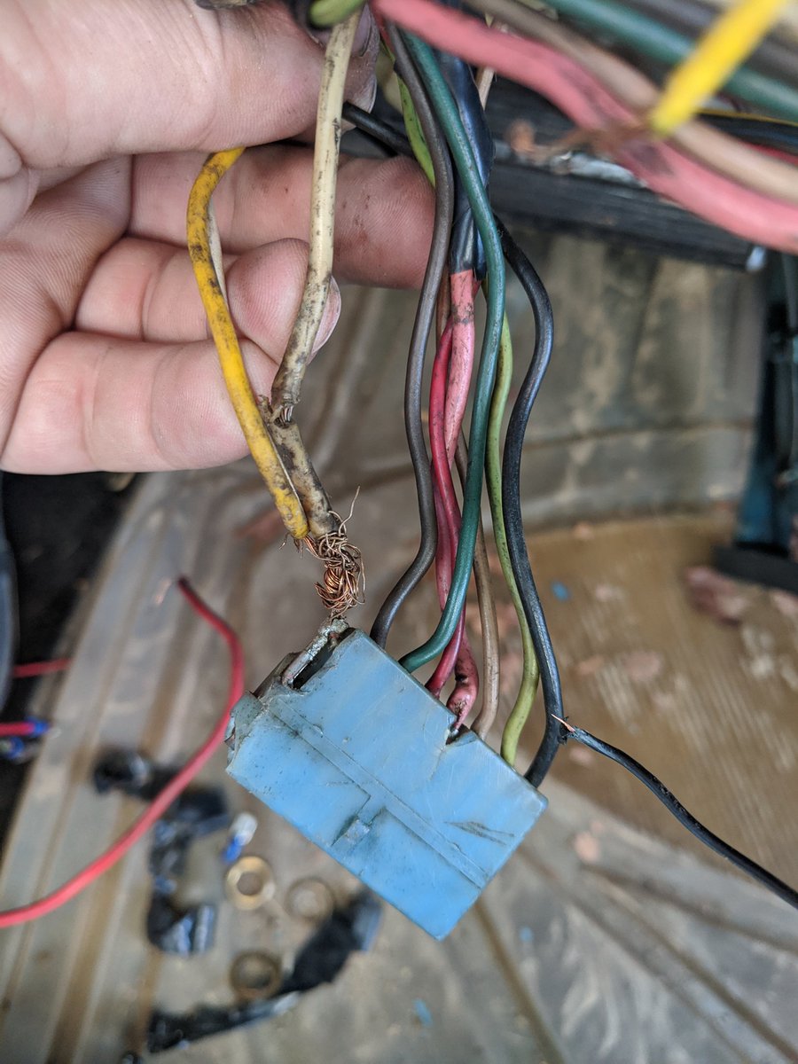 TheMattRTR's tweet photo. If you don't know anything about wiring, for the love of God don't try to completely rewire your car.
It's a miracle this thing didn't burn to the ground.
#BecauseRoadkill #Roadkill #Mopar #Dodge https://t.co/nO5uwtKony