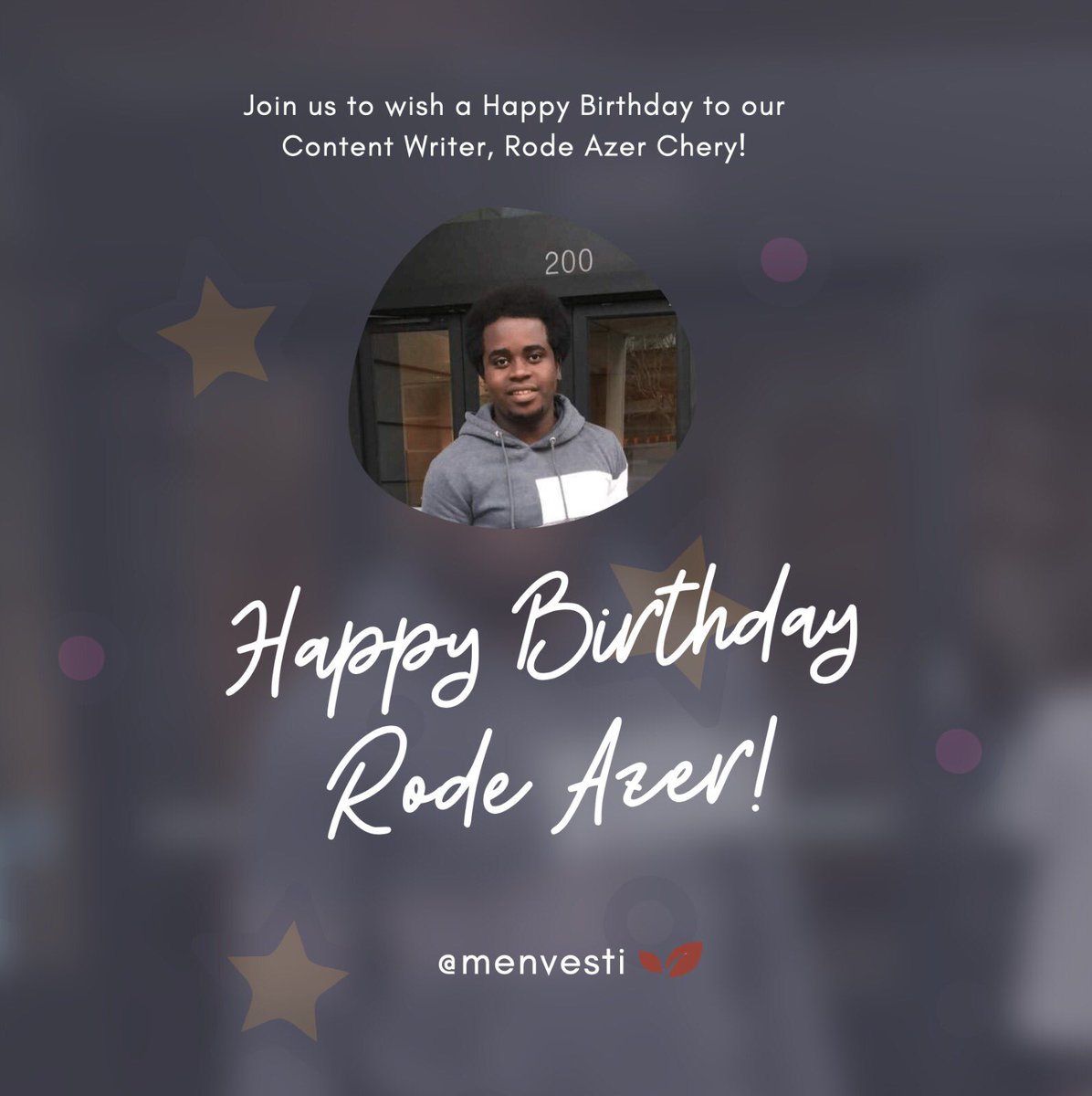 MEnvesti's tweet photo. Happy birthday @rodazerchery !  #menvesti https://t.co/cpo82JrQTH