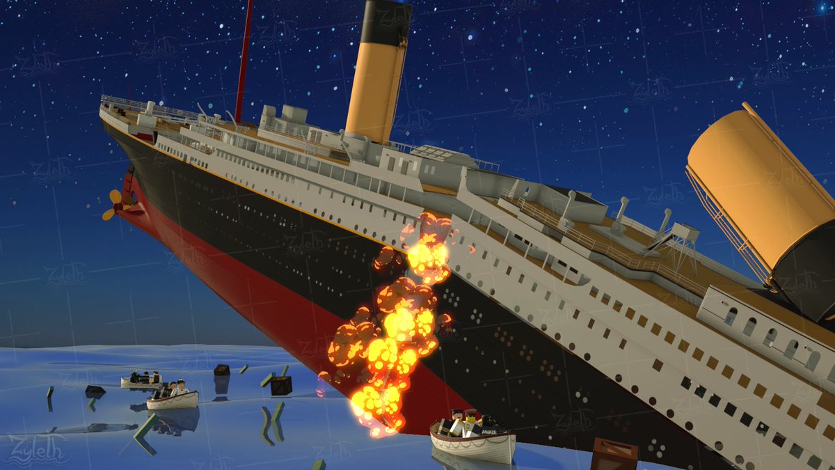 Zyleth On Twitter Titanic Thumbnail Commission For Vvgrblx Honestly First Time Doing A Night Render Struggled Quite A Bit Got A Lot To Learn But The End Result Was Good I Had - ocean liner rms entitanic roblox