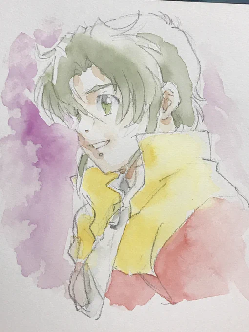 映像研が始まる前に描いてたラクガキ。
水彩なので映像研の間に乾かしてた 