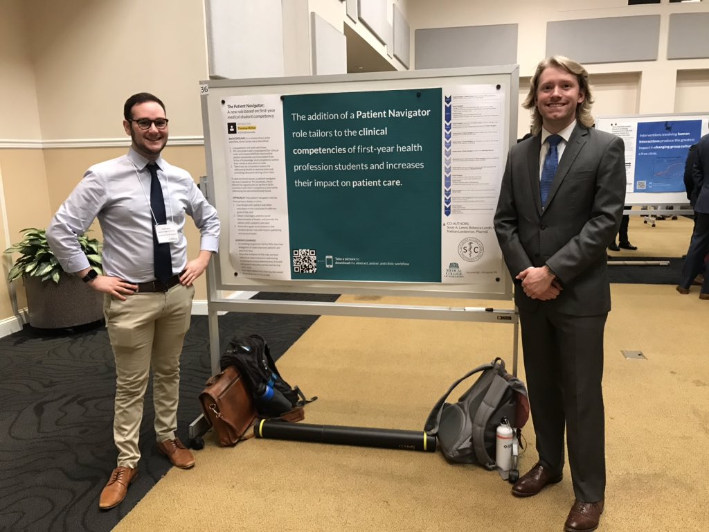 RebeccaLundhMD's tweet photo. @MedicalCollege students @t_rit & @slamm23 rocking their poster presentation @SSRFCC! @SaturdayClinic @MCWPharmacy @MCW_Kern @MCW_Engage @oliviamtdavies @UCHpathway @MCW_CHCR @SRFCFA #SSRFC2020 #SRFCFA2020 https://t.co/aT45fedM2f