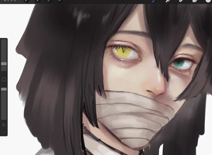 お口がめちゃくちゃ綺麗に描けたので隠すのが残念… 