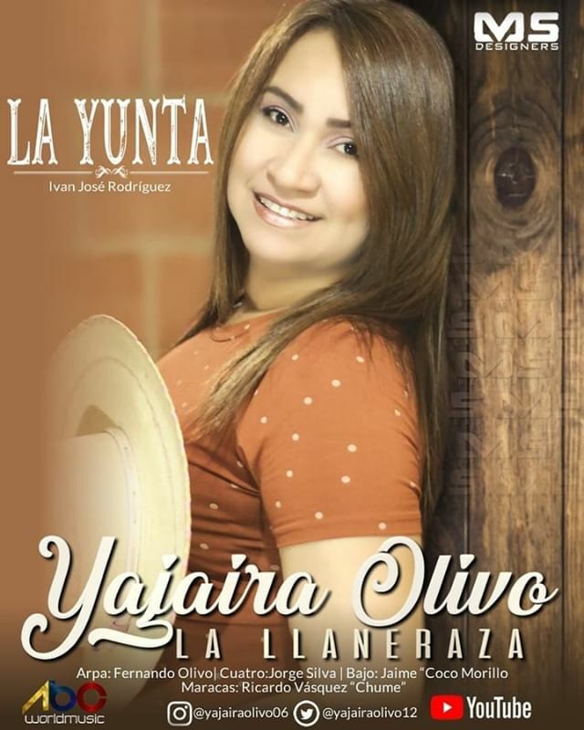 Yajaira Olivo "La Yunta"
@yajairaolivo06
@ yajairaolivo12
bit.ly/LaYunta
Autor: Iván José Rodríguez
Conjunto
Arpa: Fernando Olivo
Cuatro: Jorge Silva
Bajo: Jaime “Coco” Morillo
Maracas: Ricardo Vásquez “Chume”
Producción Musical : Silva Canta R… ift.tt/32YqtUS
