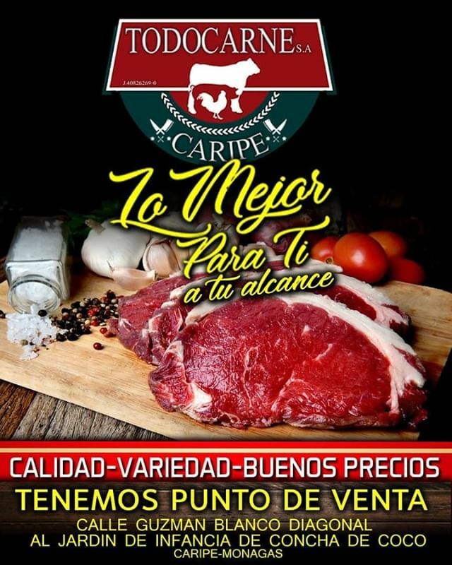 En Caripe te esperamos en @todocarnecaripe con los mejores cortes de #carne, a un excelente precio.
Calidad y economía
#caripe 
#domingo
#8marzo
#felizdomingo
#felizfindesemana
#worldmusic
#guacharo
#monagas
#Maturin
#carnes
#restaurant
#comida
#fooddies… ift.tt/2Tzbf5J