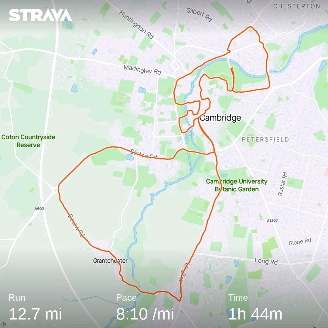 Yay! Cambridge Half Marathon done (Strava a bit out, chip time 1:41:28). strava.app.link/FkQhr9cUG4