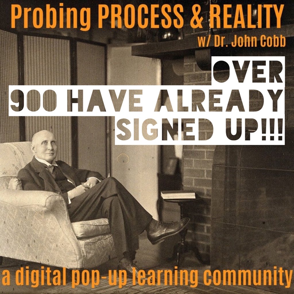HomebrewedXnty's tweet photo. Uber-pumped over 900 people have already signed up for the #ProcessAndReality class I’m doing w/ John Cobb. You should join up at https://t.co/0pfgWrzzrP #processparty #trusttheprocess https://t.co/udiMIWf6M2