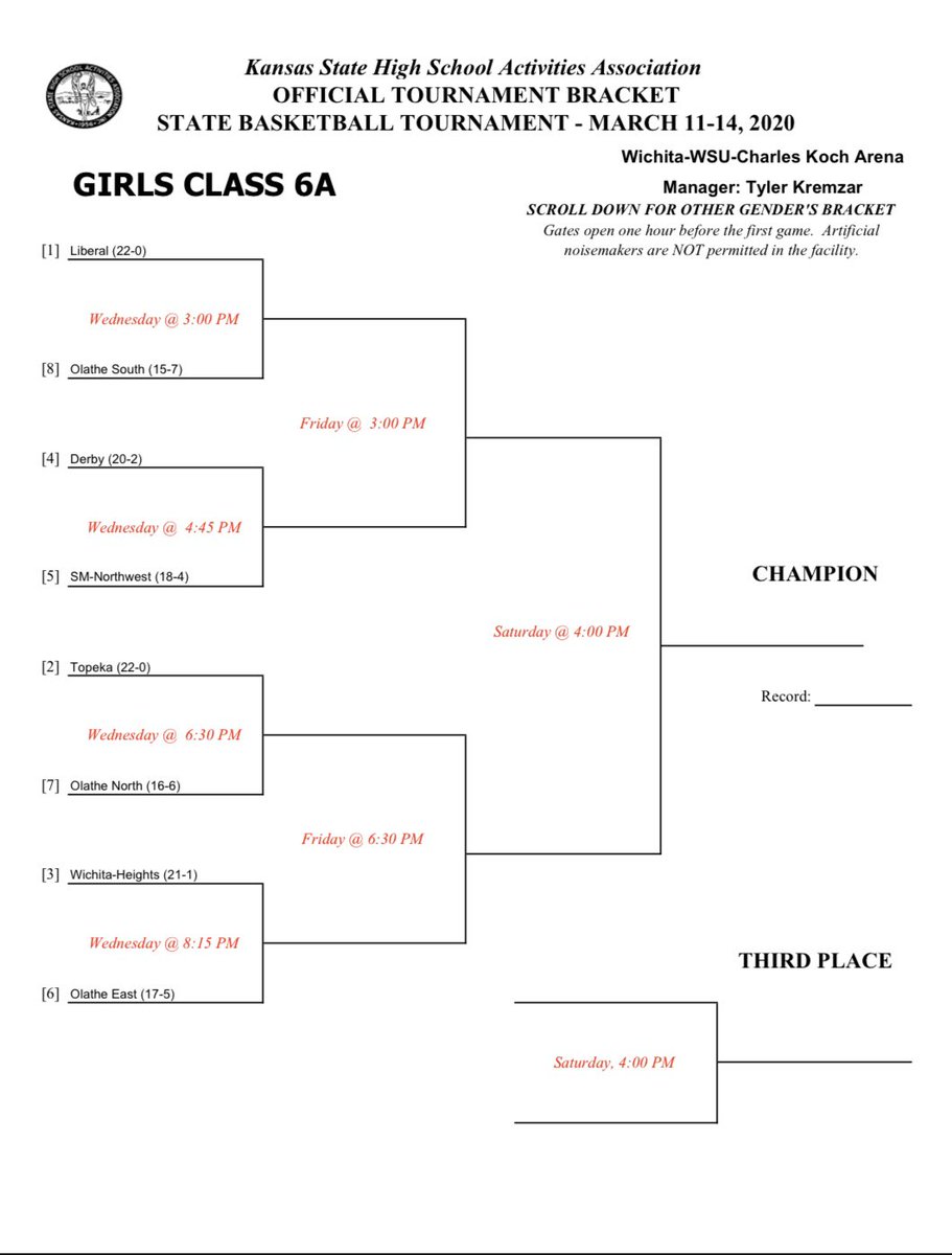 Please clear your calendar for Wednesday 3/11/20 at 4:45pm. We need a sea of green to help us!! All games are at Koch Arena. #6thman