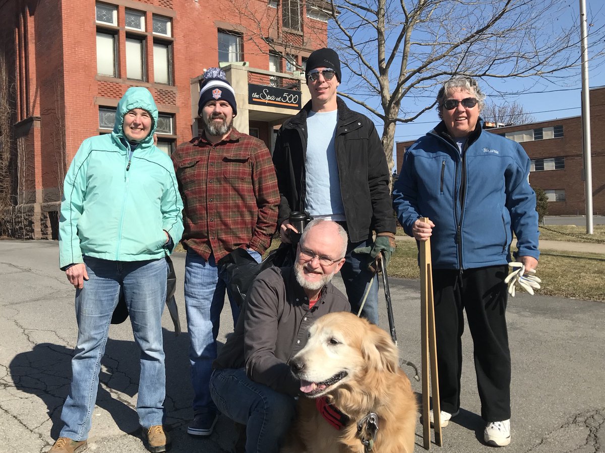 Syracuse1848's tweet photo. Where in the world is @seankirst? He’s somewhere on the streets of #Syracuse with friends and followers cleaning up our City. As a Grand Marshall of the @SyracuseParade he’s helping make the route ready. Thank you, Sean, and all who #CleanUpCuse https://t.co/nP1JXgkmEr https://t.co/j02hLg0ks5