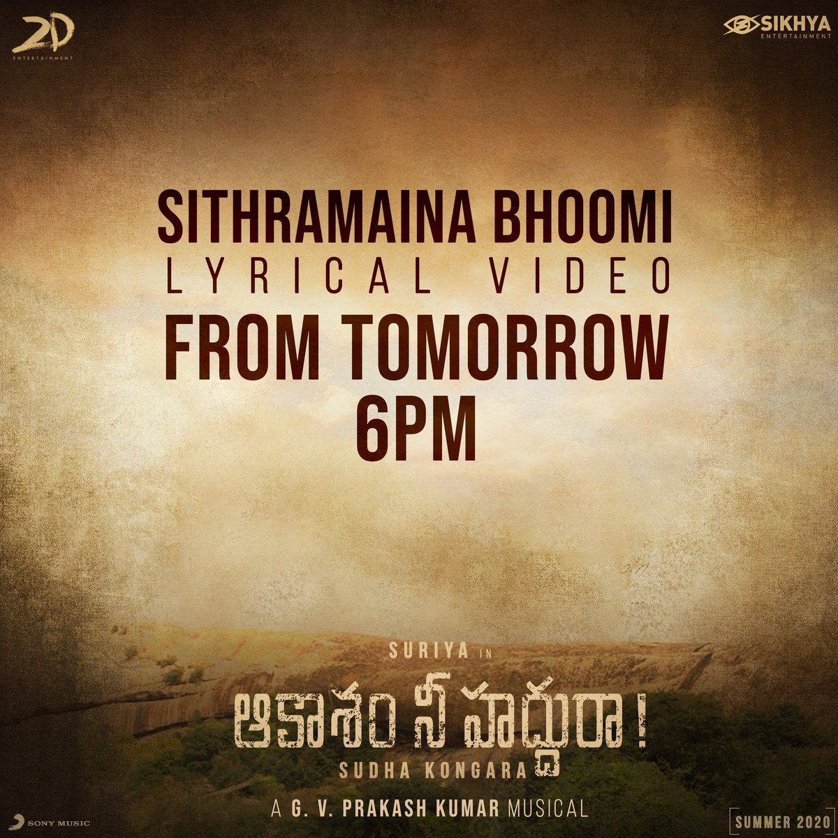 2D_ENTPVTLTD's tweet photo. #SithramainaBhoomiFromTomorrow All set to rule your dance floors!

#AakaasamNeeHaddhuRa
#RakenduMouli #RahulSipligunj #Revanth

@Suriya_offl #SudhaKongara @gvprakash @nikethbommi @Aparnabala2 @editorsuriya @deepakbhojraj @jacki_art @guneetm @rajsekarpandian  @SakthiFilmFctry https://t.co/wLyJrsh7Bu