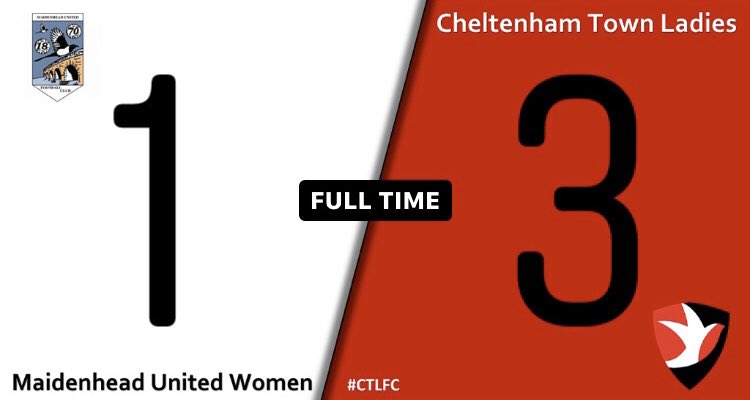 CTWomenFC's tweet photo. Full Time at Chalfont St. Peter AFC:
A better second half from the Robinesses. A good finish from Annie Martin and Ella Hitchcox bagging her second of the game gives the visitors all three points!
@Maidenhead_WFC 1
@CTLadies 3 https://t.co/WnOyNMKYM7