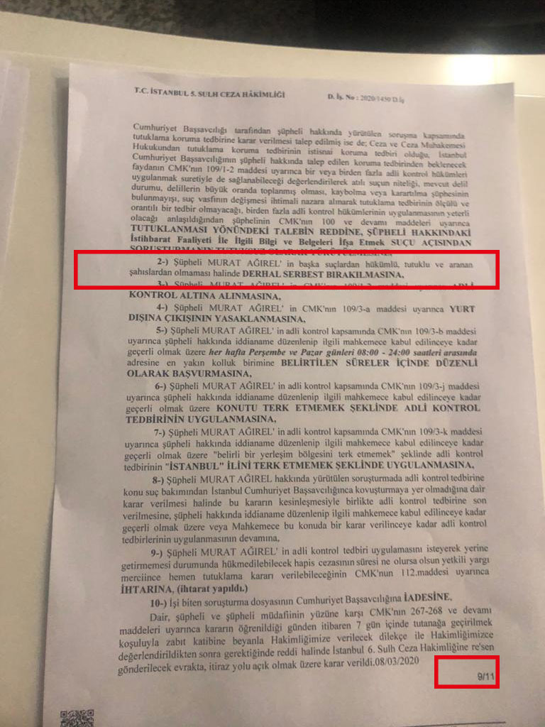 YenicagGazetesi's tweet photo. Murat Ağırel, hakkında çıkan tutuklama kararında hukuk skandalı yaşandı.

Mahkeme, Ağırel hakkında iki farklı karar verdi. 

Alınan iki farklı kararın birinde "TUTUKLAMA" istenirken, diğer kararda "DERHAL SERBEST BIRAKILMASI" ifadelerinin yer aldığı görüldü. https://t.co/hUHDsQk5MY