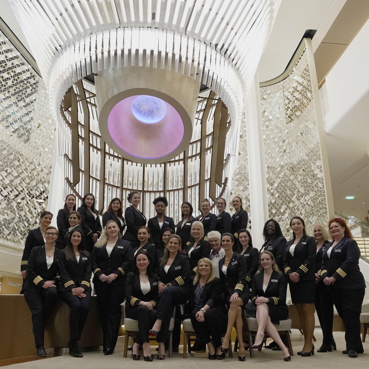 CelebrityCruise's tweet photo. We’ve officially kicked off the first ever sailing with an all-female bridge and officer team in honor of International Women’s Day! #IWD2020
 
Learn more about our efforts to #BridgeTheGap: https://t.co/hZPN43x6jy https://t.co/aC01jxIEot