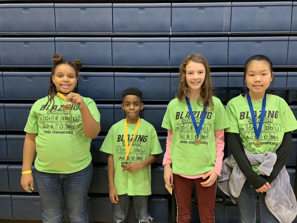 Poole is proud of our Science Olympiad participants! These students have worked incredibly hard with our amazing coaches. Charlice Profit and Jayden West placed 4th in Barge Building while Clare Pohl and Stephanie Wang placed 1st in the 24 Game. Way to go! <a href="/SarahGrahamPCSD/">Sarah Graham</a>