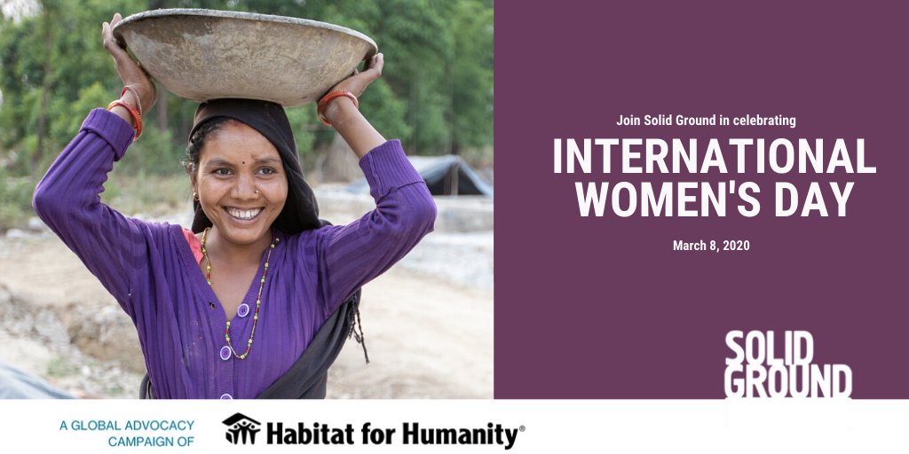 HomeEquals's tweet photo. Improving the property rights of women has a catalytic effect, elevating the standards of living for entire communities and populations. Join #SolidGroundCampaign and #HabitatforHumanity in celebrating International Women's Day! #IWD2020 #GenerationEquality https://t.co/fbDpaFrSCR