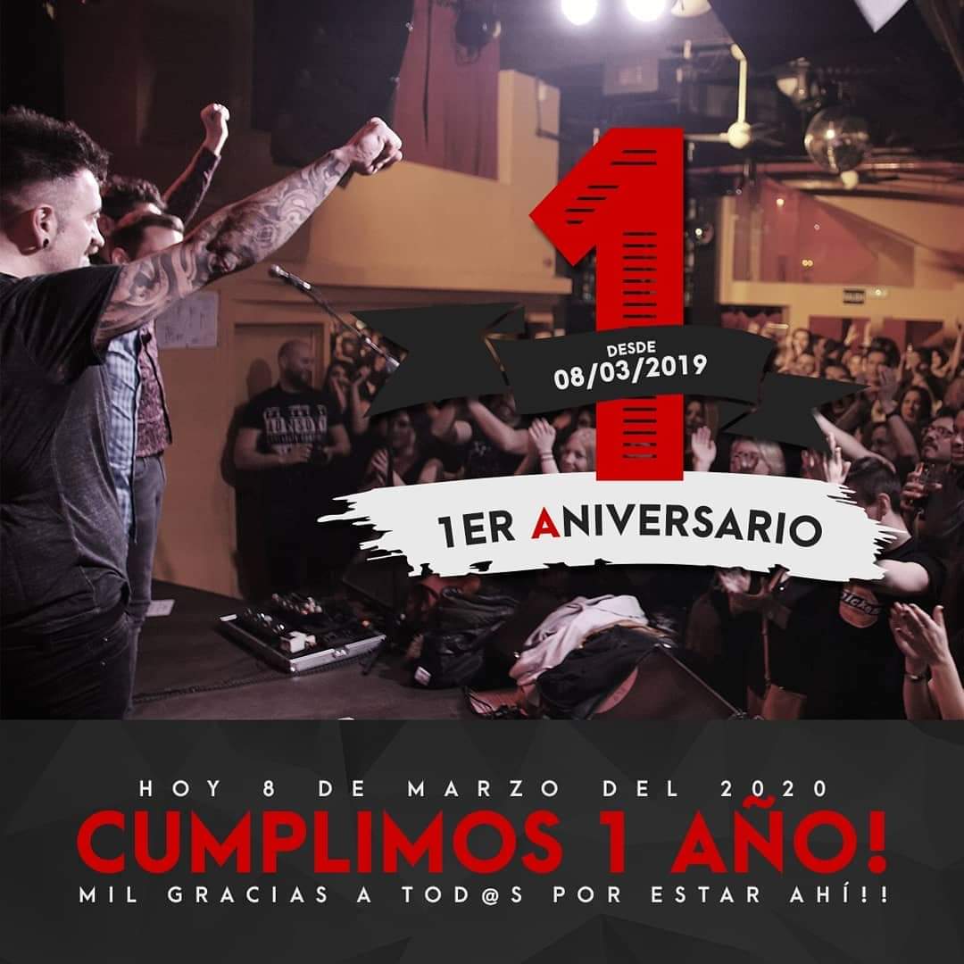 HOY cumplimos 1 año desde que nos presentamos y presentamos oficialmente nuestro primer álbum en sociedad en la sala El Sol con un Sold Out inolvidable.

MUCHAS GRACIAS!... SIN VOSOTROS, IMPOSIBLE.

#lavidaesmusica