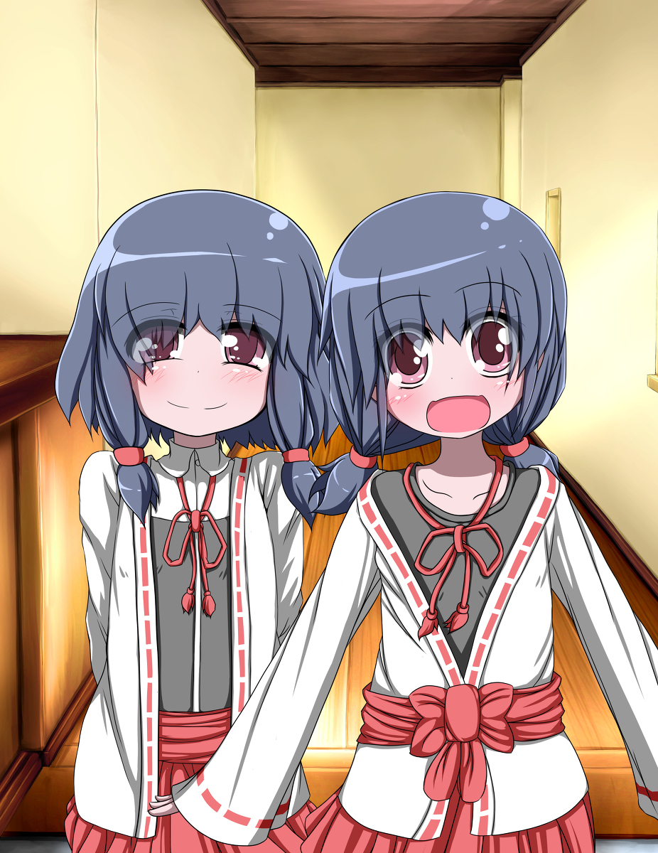 はむぅ きつねみみ饅頭 双子姉妹のお出迎え ロリ 双子 オリジナル 結日ひかり 結日みかげ 玄関 巫女服 T Co Kixvefixi3 T Co Jobuwlkf Twitter