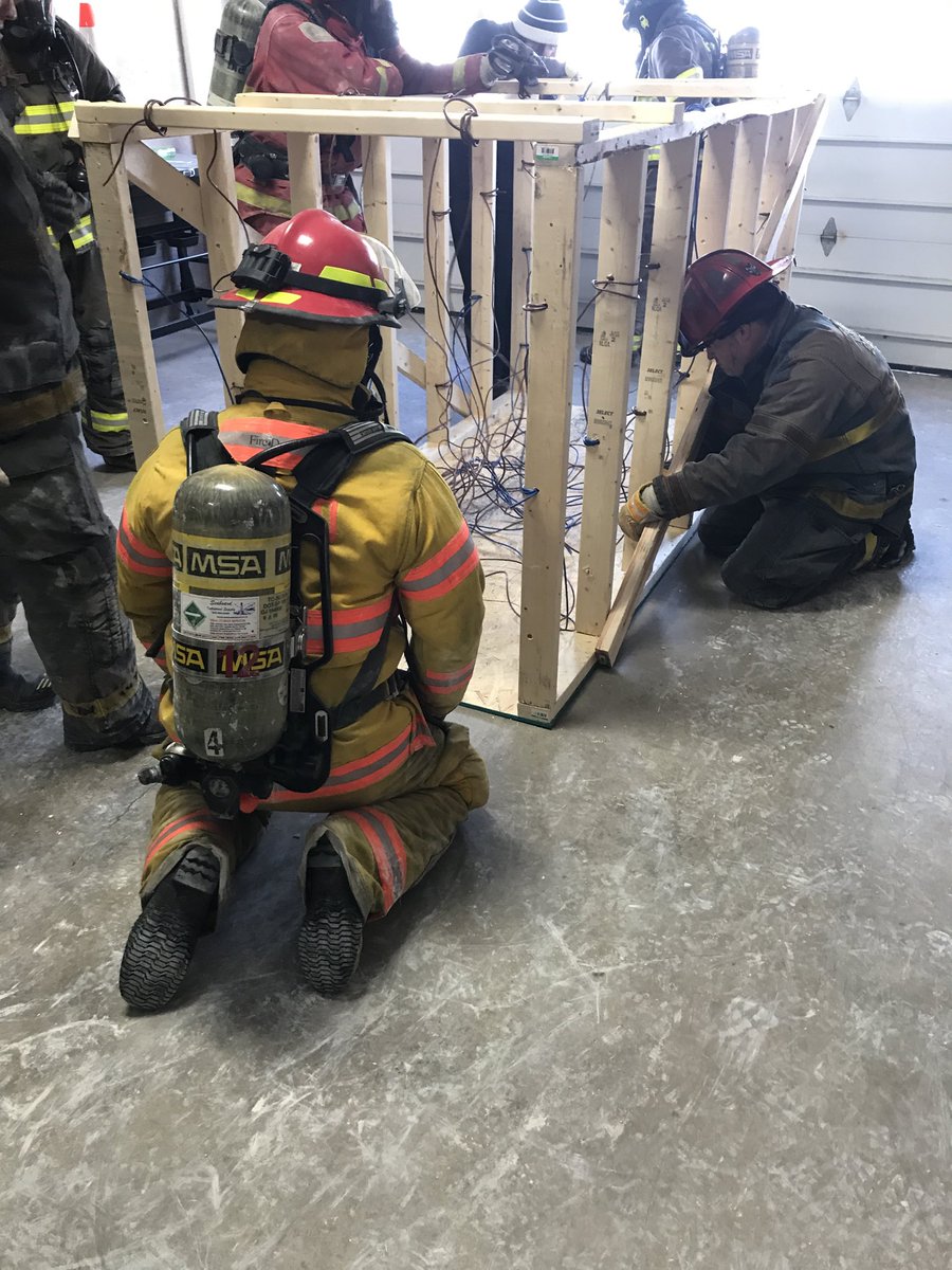 MichaelMischiek's tweet photo. Wire entanglement, and breach between two studs and drywall. I can’t believe I got through a 14.5” wall. #WVFD #FIREFIGHTER https://t.co/Vd1888kWXf