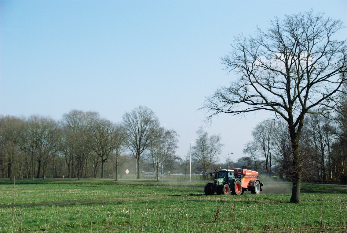 Na een lage periode van regen 🌧 was het afgelopen zaterdag eindelijk droog. 😀 

Tijd om de grond onderhanden te nemen. 🚜 Het strooien en inwerken van magnesiumkalk. 

De volgende stap. Stalmest aanbrengen en deze ondiep inploegen.👨‍🌾🧑‍🌾

#herenboeren #goedentijd #alphen NBr