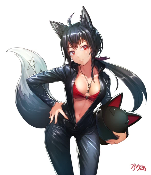 ライダースーツ?的な黒上さん描いた～～!
やたら気合入ってる黒ちゃんかわいい
#絵フブキ 