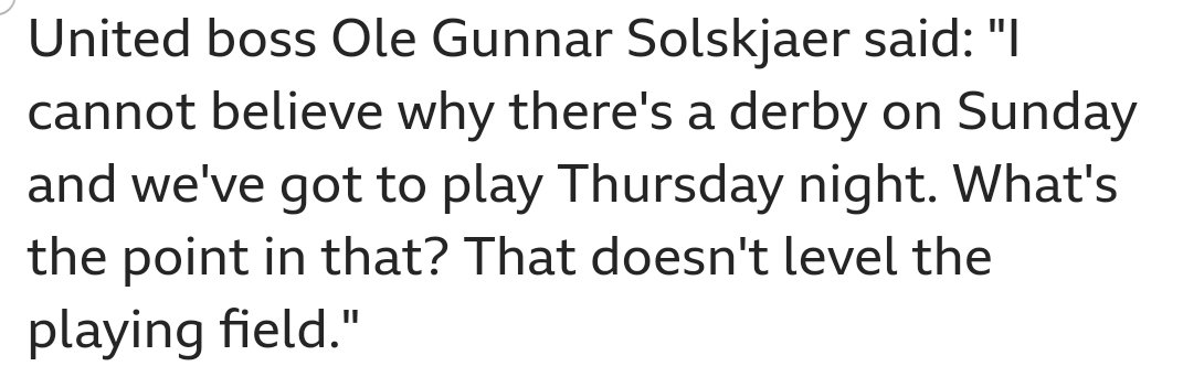 Thought they'd be used to the whole Thursday/Sunday by now