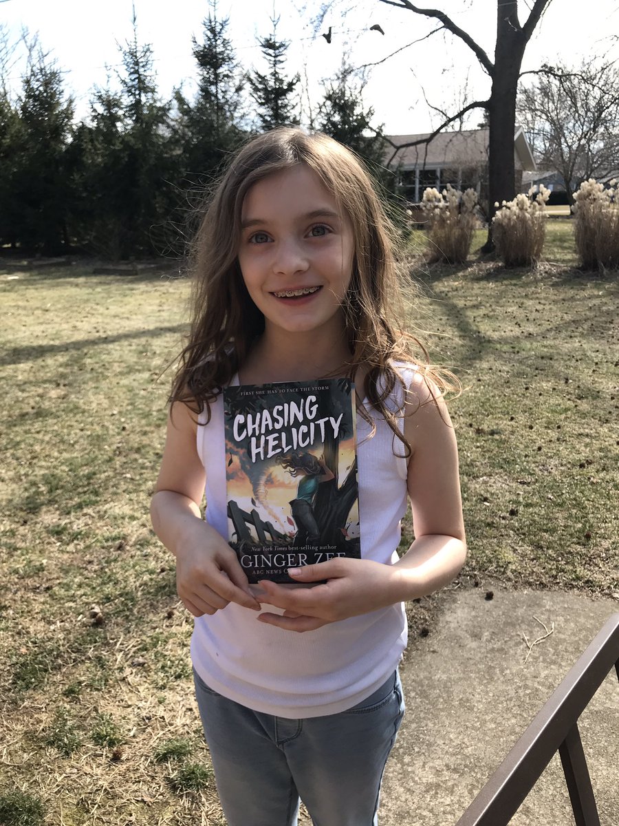 MikeArney's tweet photo. .@Ginger_Zee - she just finished #chasinghelicity and would like to know for class if it’s adventure or realistic fiction. Kennedy says it can go either way! https://t.co/dN61FqFfZz