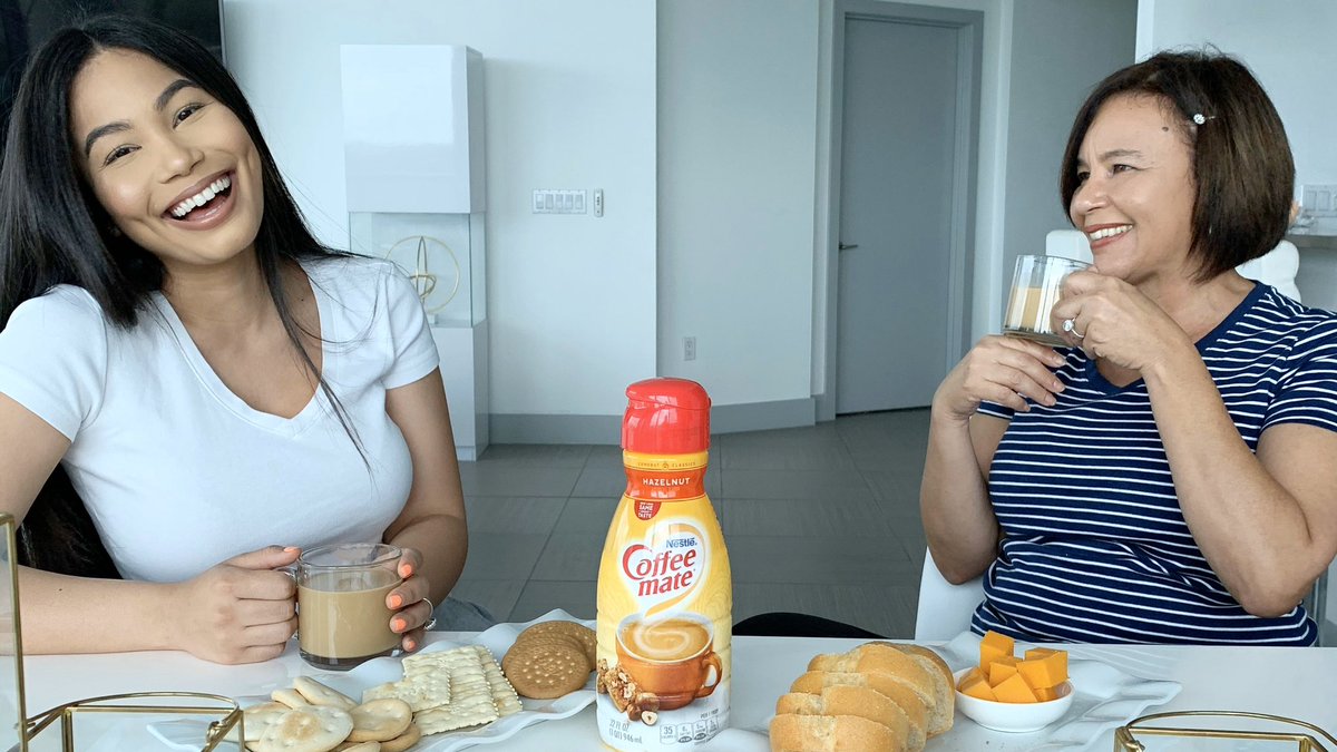 camilaainc's tweet photo. Coffee and family make the perfect blend ☕️ Enjoying a cup of coffee with mami using @coffeemate Hazelnut flavor...our coffee isn’t complete without it! We pair it with un pancito and crackers, and @coffeemate adds the perfect amount of sweetness! #CoffeesPerfectMate #sponsored https://t.co/uNvt1sNGhU