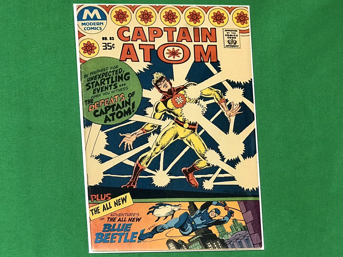 RobWorst's tweet photo. It’s #springforward and #secondprintsunday in the #firstappearance of Blue Beetle. Printed 10yrs after the original & just straight up Xeroxed the awful paper of the original onto better paper for .35cents instead of .12cents. And now you know.
.
#dccomics #bluebeetle #tedkord https://t.co/4e05Be7XPC