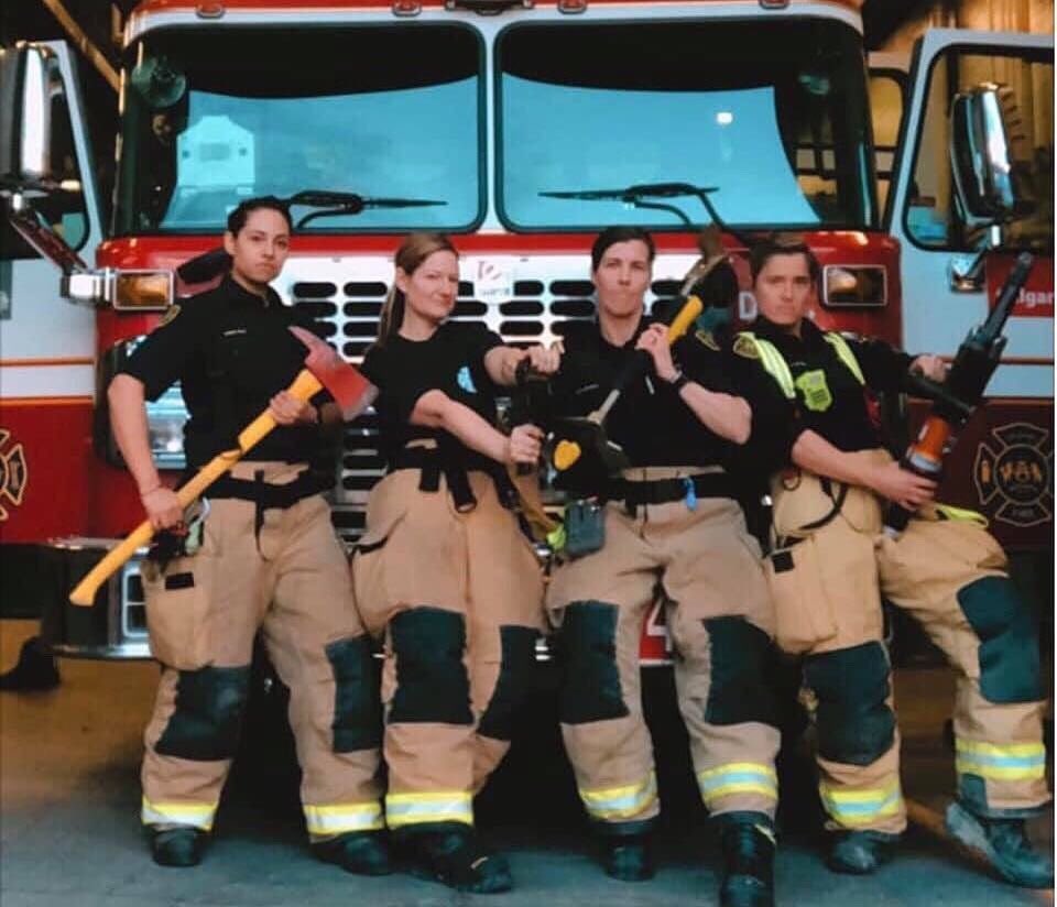 CGYFireFighters's tweet photo. Happy International Women’s Day from your Calgary Firefighters! Today we honour all women, and specifically the strong, dedicated and courageous women in the fire service. Proud to serve. #InternationalWomensDay #IWD2020 #community #yycfire #enginecrew https://t.co/2lAZdMhgEr
