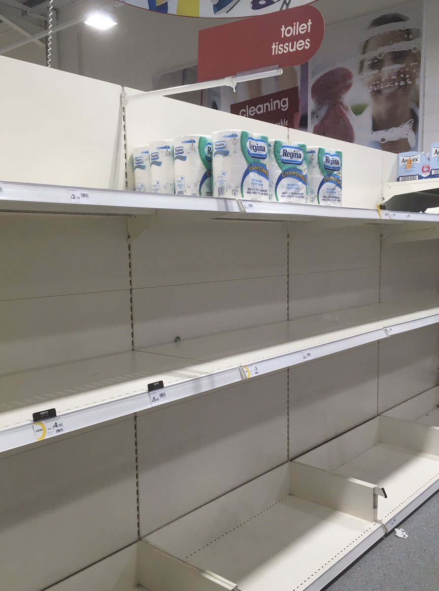 wool_lee's tweet photo. It seems that the people panic-buying loo roll draw the line at scented: https://t.co/ZIzMj4RwL8