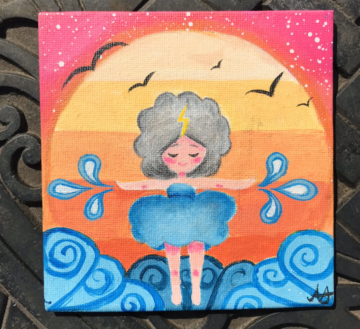 softghostbaby's tweet photo. Hey guys! So I’ve never really done this before but it’s worth taking a shot. I’m hoping to sell these little paintings that I’ve been holding onto for a while

⭐️$40 for the abstract pieces⭐️
⭐️$30 for the little storm girl⭐️

Dm if you’re interested!! 

Please RT/Like!! 💕💕💕 https://t.co/EodzUtMJqa