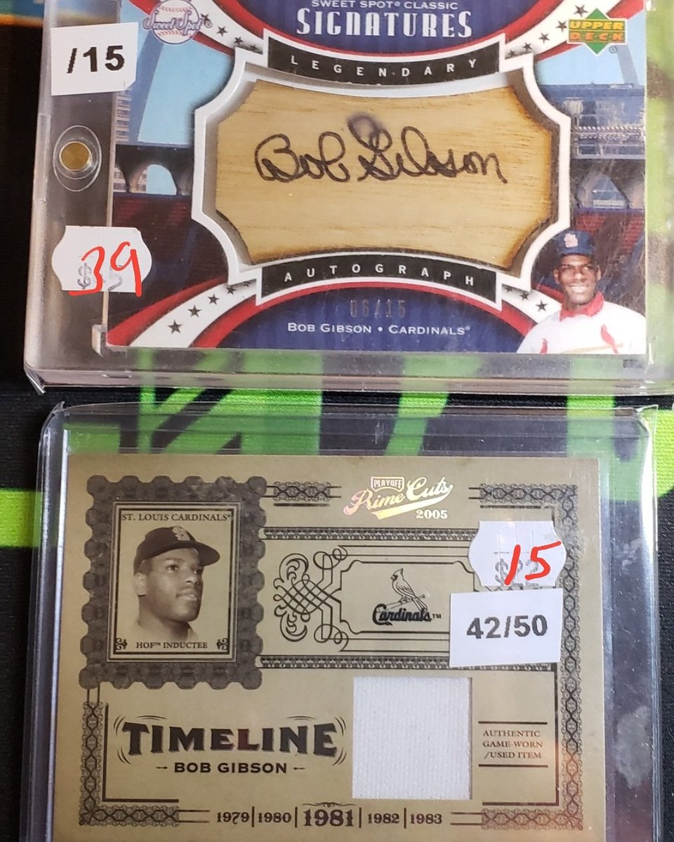 newmsportscards's tweet photo. Bob Gibson Auto(smudge) &amp; GU FS, Take both for $42 shipped https://t.co/oCfir0BVN7