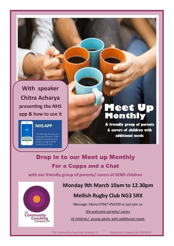 chitraacharya's tweet photo. The #CommunityCoachingCompany meetup monthly tomorrow 10am-12:30pm @ #MellishRugbyClub #Nottingham NG3 5RX
https://t.co/ScCplTSRDg
@NHSDigital #NHSApp #Ambassador
@Connectnotts #DigitalSupportHubs
@patientsco #PublicFacingDigitalServices
@footprintscec
@_HWNN
@NCGPANottm https://t.co/EQ5PCI1r3n