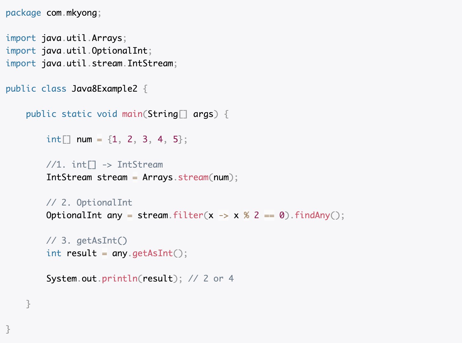 Java on X: How to convert IntStream to int or int[] in #Java.  t.coQSTArqke4Q t.covTnEPKS0uw  X