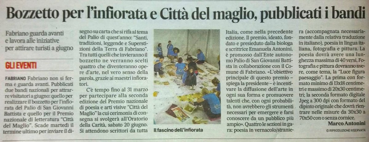 Primi appuntamenti in vista della XXVI edizione del Palio di San Giovanni Battista!💛❤💙💚💜
#infiorata #infioratorifabriano #infioritalia #fabrianopalio #fabriano #marche #italia #PortaCervara #PortadelBorgo #PortaPisana16 #PortadelPiano #paliodisangiovannibattista