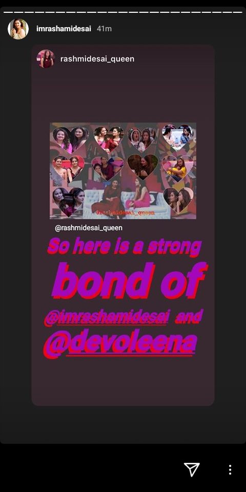 DurrrRahoo's tweet photo. Her insta story...

#SoulSistersDevoshami 
My Devoshami...

#DancingDivaRashamiOnZeeTV https://t.co/Ba0TlJmAF8