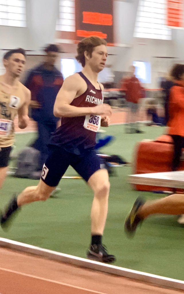 RichmondXCTF's tweet image. IC4A MILE FINAL | Trey Burleson places 7th (4:09.62) in the Mile Final with a slight personal best over his 4:09.87 yesterday in the prelim. Puts us in the Men’s Team results at 26th. 😁 #goSpiders #spidersxctf #oneRichmond