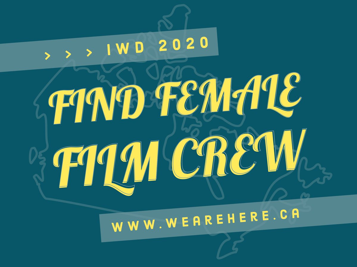 crew_here's tweet photo. SUPPORT WOMEN BY HIRING THEM!

Find Female Film Crew Across Canada

[ https://t.co/GqQ71FNaes ] 
_________________
#weareHERe #femalefilmcrew #womeninfilm #femalefilmmakerfriday #iwd2020 #InternationalWomensDay #canadiancrew #femalefilmdatabase https://t.co/l5esryuNo9