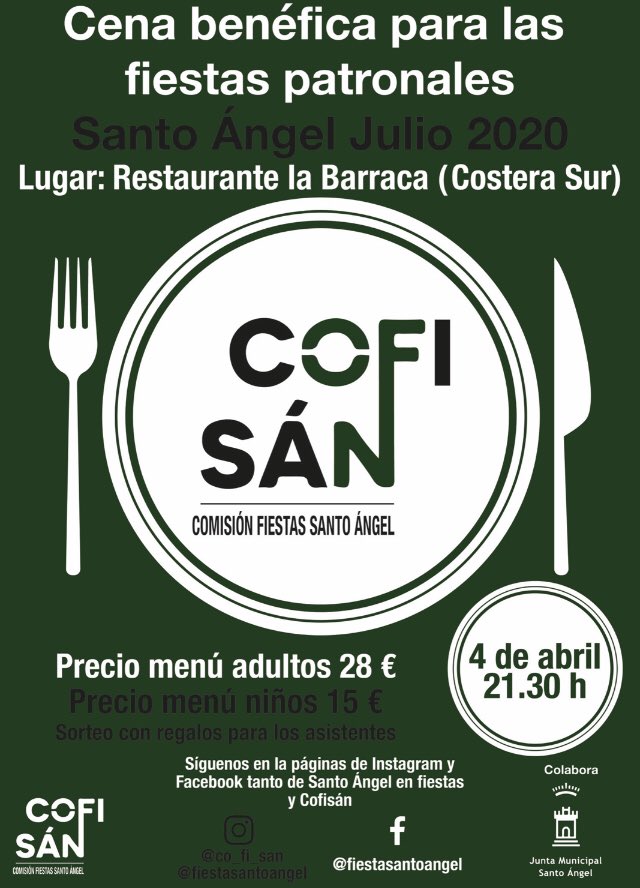 COFISAN2's tweet photo. PRO FIESTAS SANTO ÁNGEL 2020 https://t.co/X9sa38uIMT
