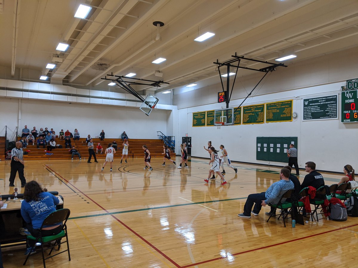 WAUKESHACOUGARS's tweet photo. WCC All Star game underway. Women's game off and running. West leads 41-31 with 13 to play. #WCCAllStar #LastRide https://t.co/bPt2YXVXT1