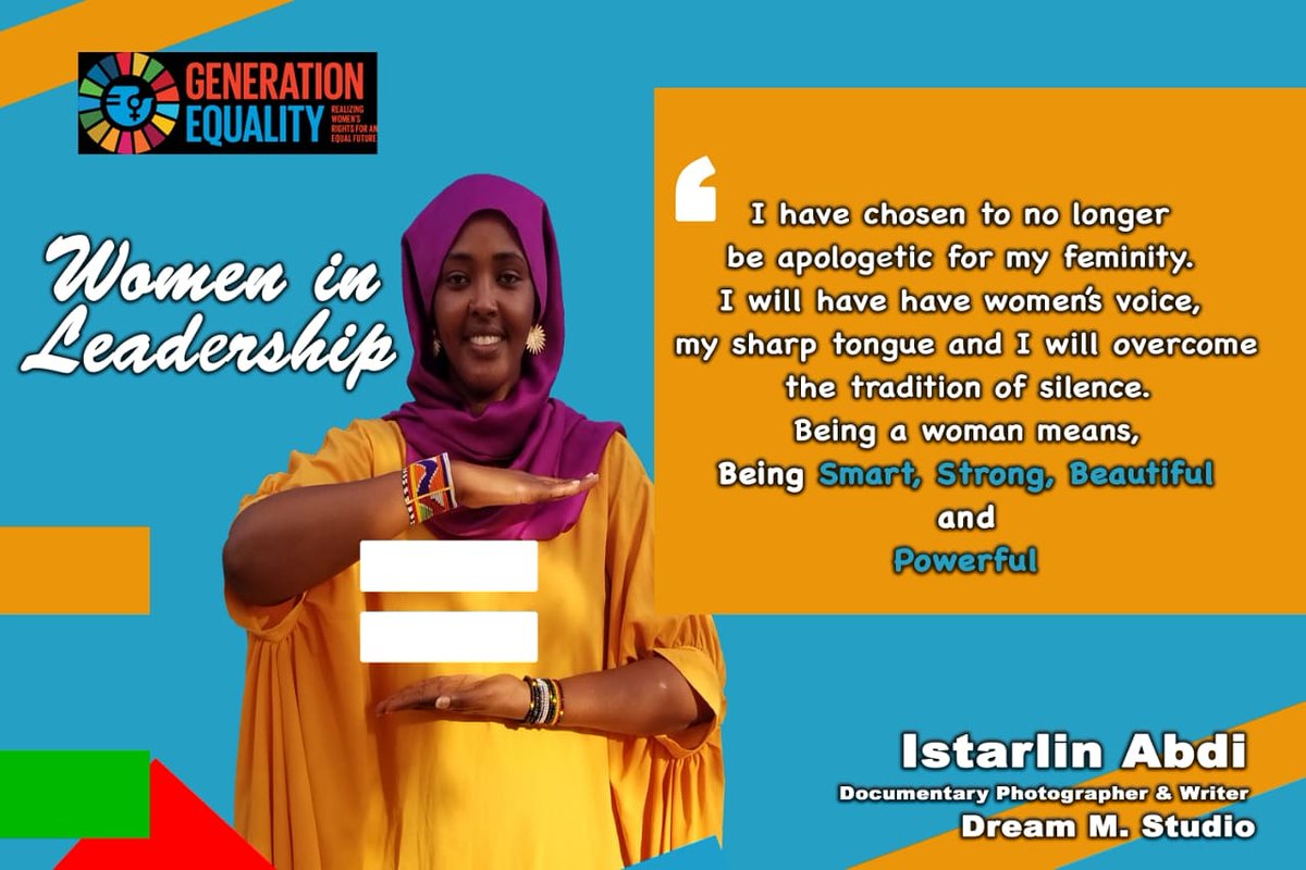 dreamstudioke's tweet photo. Being a woman means, being smart, strong, beautiful and powerful. ~ Istarlin Abdi 
No Woman No Development!

This is #GenerationEquality
#InternationalWomenDay2020
#IWD2020
#IWD 
#EqualforEqual
#WithRefugees 
#Kakuma @UN_Women @Refugees @UNHCR_Kenya https://t.co/necPdrFtpa