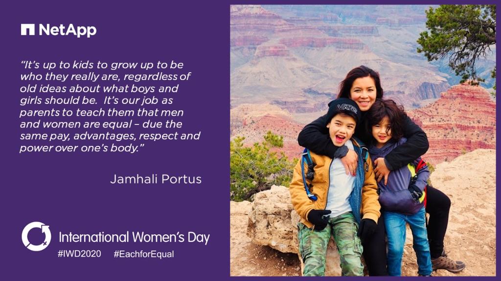 LifeAtNetApp's tweet photo. We're celebrating #InternationalWomensDay by highlighting some of our spectacular women employees and their allies throughout the month of March. First up is Jamhali who manages our Alternative Workforce program.  #IWD2020 #EachForEqual #LifeAtNetApp @NetAppWIT https://t.co/49mStbv8oZ