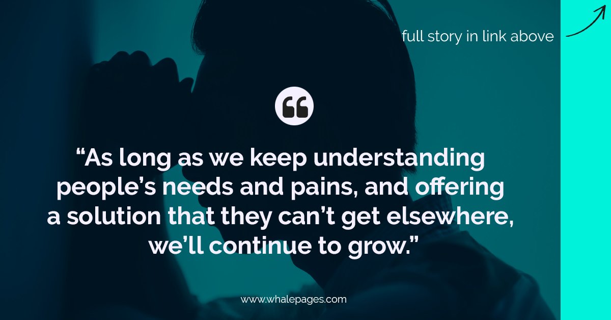 SaaS founders - "As long as we keep understanding people’s needs and pains, and offering a solution that they can’t get elsewhere, we’ll continue to grow.”
whalepages.com/saas-growth-ca…

#SaaS #startup #startuplife #entrepreneurlife #scaleup #