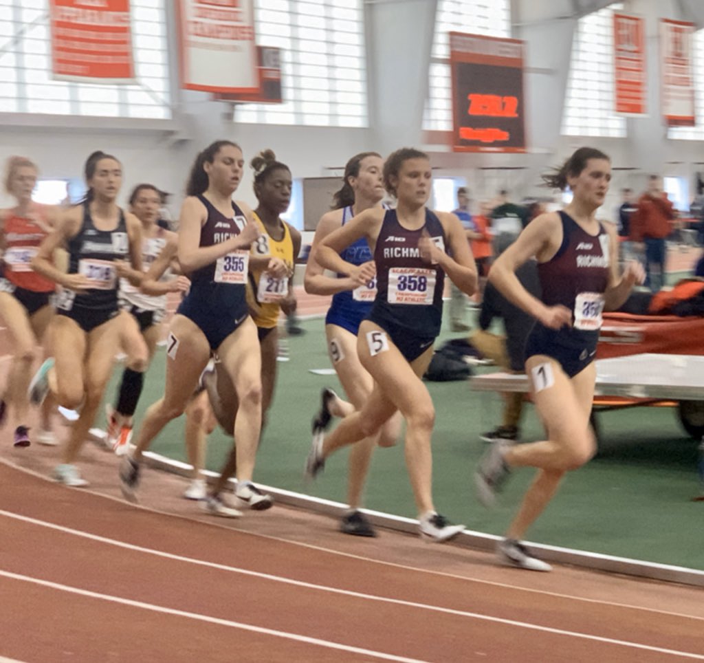 RichmondXCTF's tweet image. ECAC MILE FINAL | Claire Brown places 3rd (4:49.93) in the Mile final with Caroline Robelen and Lily Snow placing 9th and 10th.  #goSpiders #spidersxctf #oneRichmond