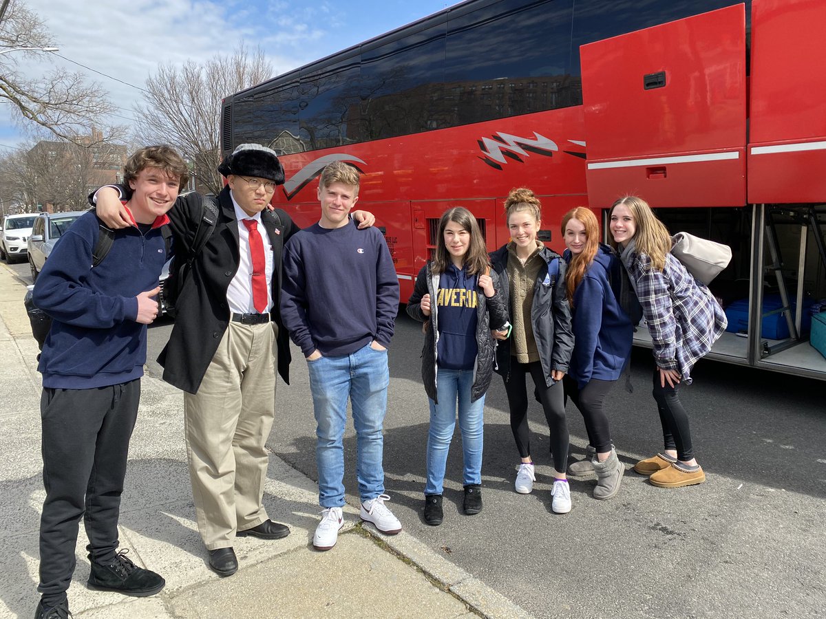 MsFitzXHS's tweet photo. Today Xaverian students head to Connecticut for XBSS  ... the students are very excited for this opportunity! @XaverianHS https://t.co/0AFcw9kKDR